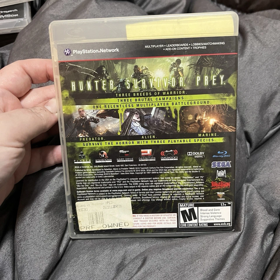 Alien vs. Predator PS3 (Sony PlayStation 3, 2010) CIB Complete & Tested VG DISC - Image 2 of 4