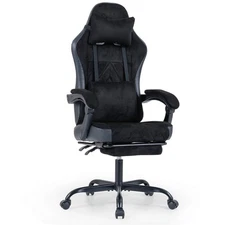 Gaming Chair w/Headrest, Lumbar Support, Linkage Armrests, Reclining Backrest