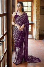 PARTY WEAR SAREE BLOUSE NEW SARI INDIAN PAKISTANI WEDDING DESIGNER BOLLYWOOD