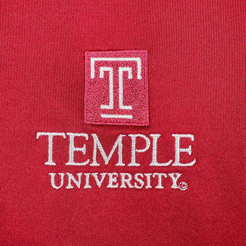 Temple University Polo Shirt Mens Large Red Under Armour HeatGear NCAA Wicking - Image 3 of 4