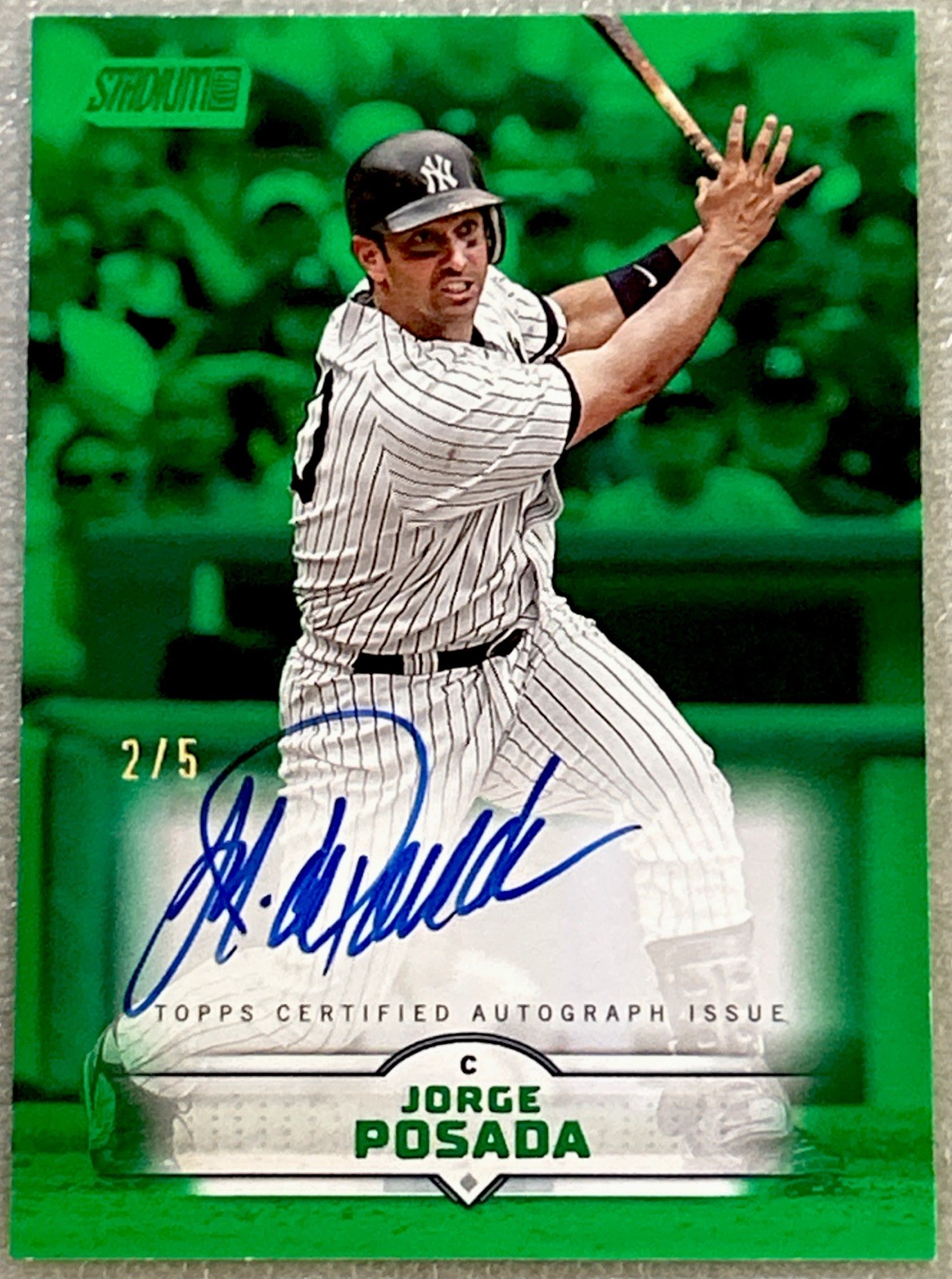 2025 Topps Stadium Club Baseball - Jorge Posada #SCBA-JP Green Foil Auto /5 SSP