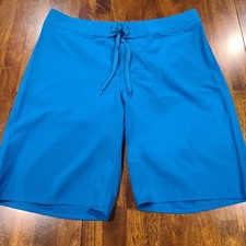 Mossimo Supply Blue Board Shorts Swim Trunks Drawstring Back Pocket Mens Size 34