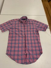 Vintage Polo Ralph Lauren Shirt Small Pink Gingham Oxford Preppy Camp Easter Y2K