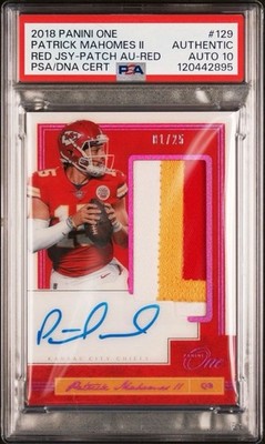 HIGH END NFL REPACK. SLAB + 5 ROOKIES. PATRICK MAHOMES PATCH AUTOGRAPH PSA 10