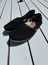 Toms Womens Alpargata Canvas Slip-On Black Size 6