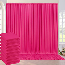 40Ft X 10Ft Fuchsia Wrinkle Free Backdrop Curtains for Parties,8 Panels 5 10Ft T