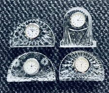 4 Vintage Edinburgh Crystal Mantle Clocks - Require New Batteries 