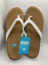 Reef Womens Cushion Cloud SIZE 11 Flip Flops Thong Sandal White/Tan NEW