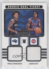 2022 Panini Contenders Rookie Ticket Dual Swatches Paolo Banchero Jaden Ivey 5b1