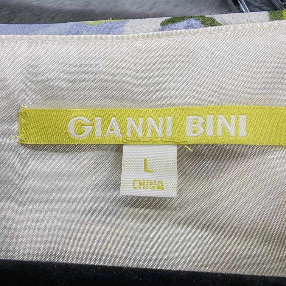 Vestido GIANNI BINI Talla L Azul Verde Brumoso Floral Sin Mangas Volantes Vestido Fiesta Foto 3 de 4