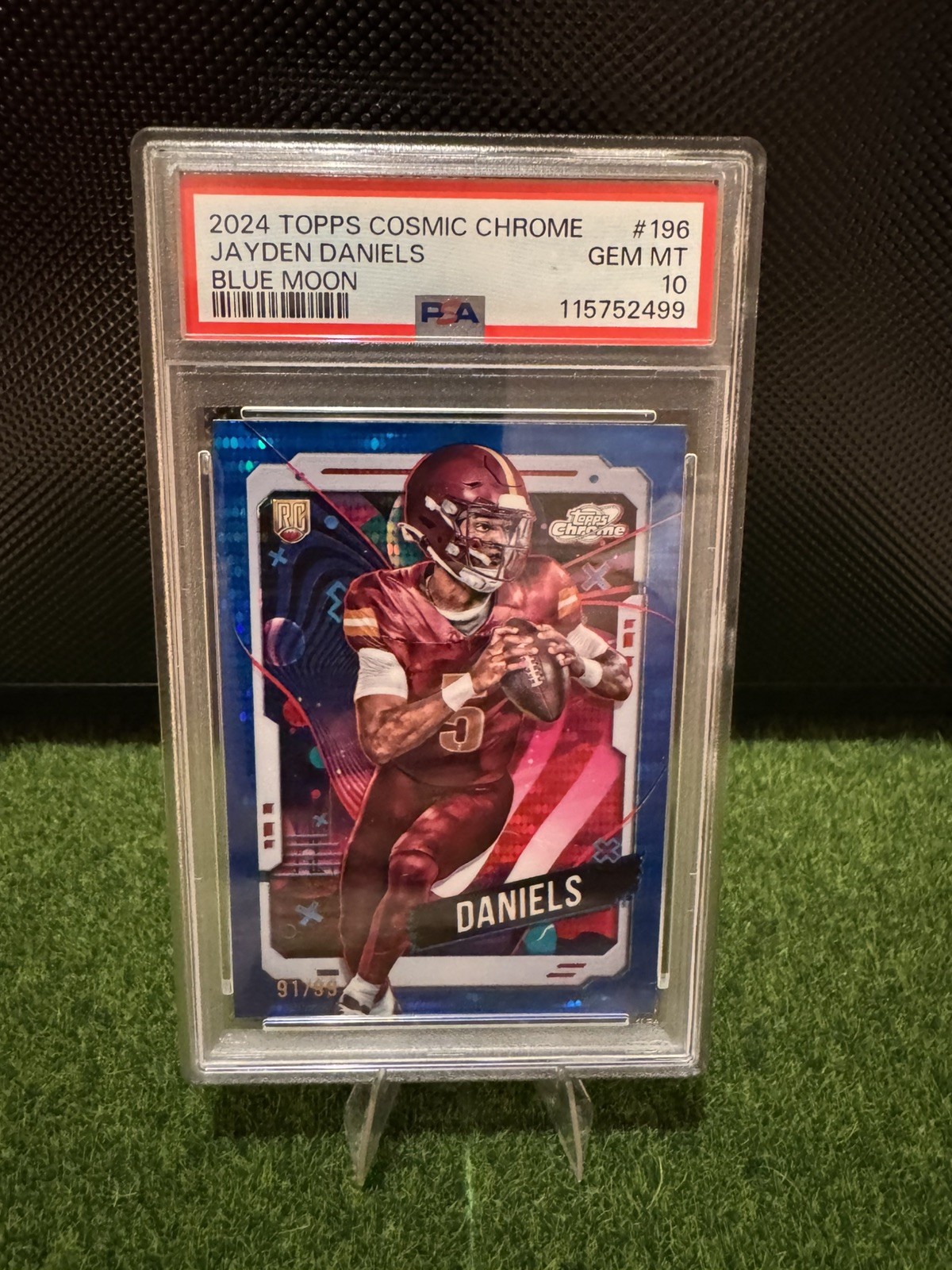 2024 Topps Cosmic Chrome - Jayden Daniels #196 Blue Moon Refractor /99 PSA 10