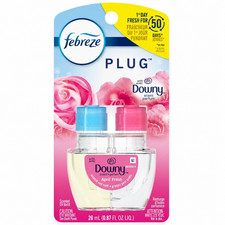 Febreze Plug Downy April Fresh Refill, 2 Pack, 26 mL Each, Scented Oil Air