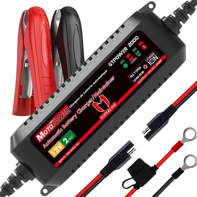 MOTOPOWER MP00207A 12V 2Amp Automatic Battery 4) - [ Lithium-ion ] 