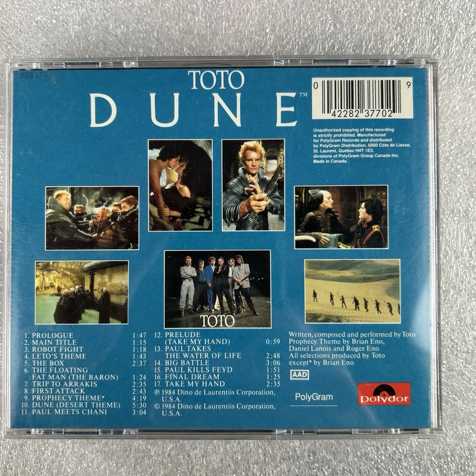 Dune David Lynch (1984) TOTO BRIAN ENO Soundtrack  CD  - Imagem 2 de 4