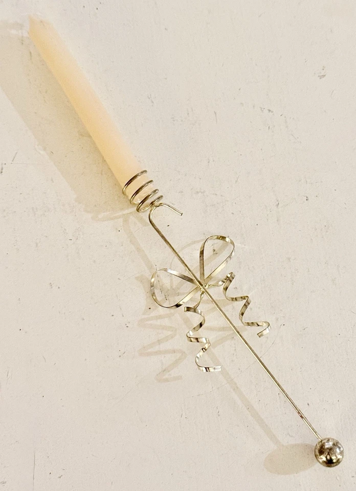 Винтажные вешалки для свечей Dept 56 13 золотых украшений — 6,5 дюйма со свечами - Изображение 4 из 4