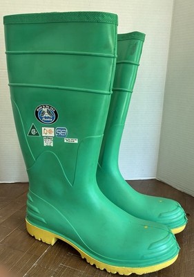 Bata Hazmax Steel Toe Rubber Boots 16  Tall Size 10 Hazmat Lightly Used EUC