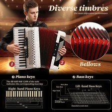 37-key accordion, 96-bass accordion perfect for beginners musicians and teachers