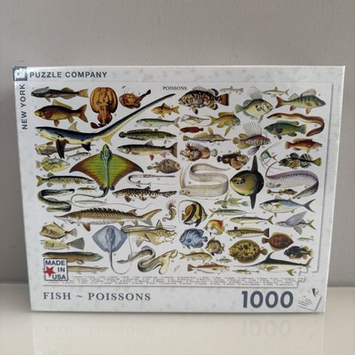 New York Puzzle Company – Fish ~ Poissons Puzzle, 1000 Teile, Kunstvolles Motiv