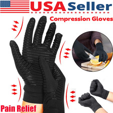 2Pairs Copper Infused Arthritis Compression Gloves Full Finger Joint Pain Relief