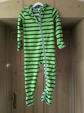 *wie neu* grün gestreifter Dino Overall Fleeceoverall 86/92