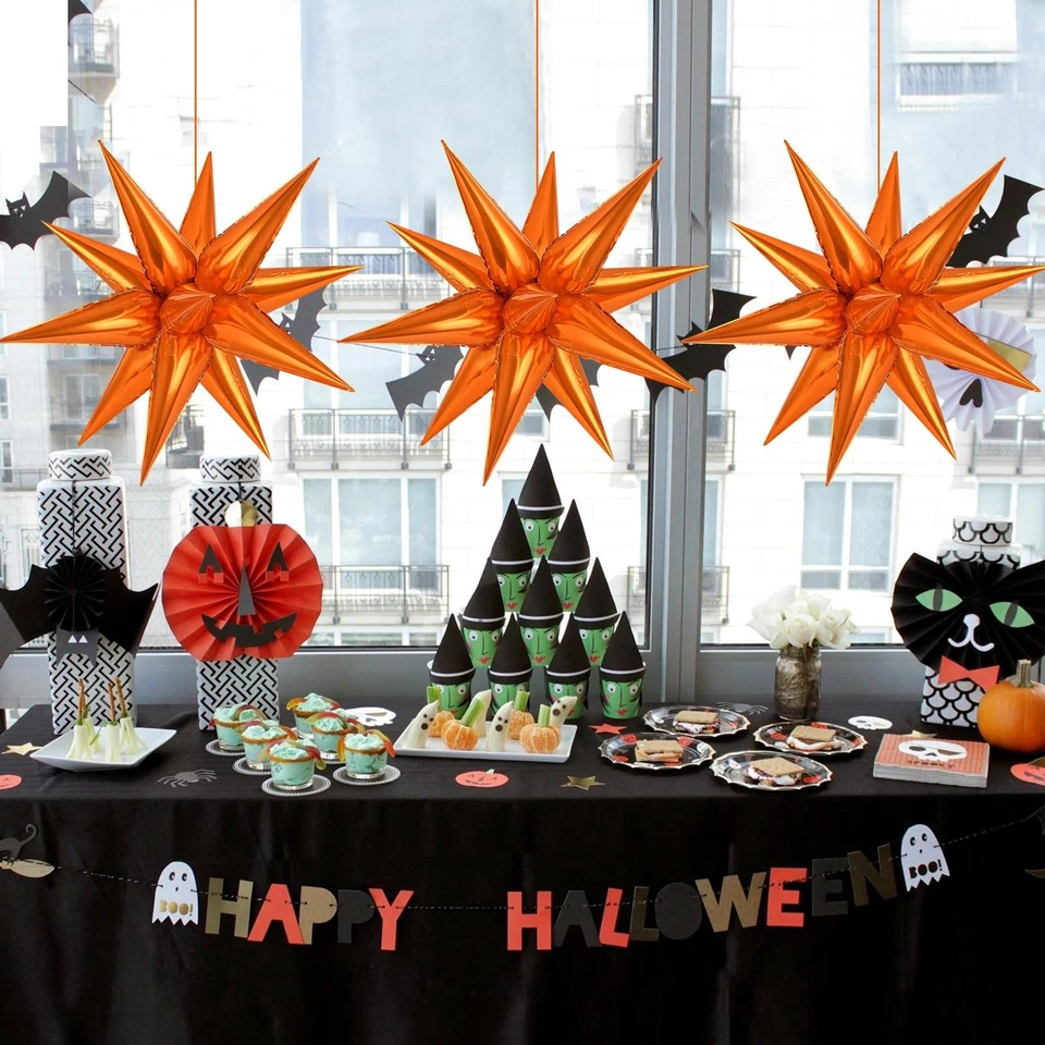 Globos grandes de aluminio naranja 26 pulgadas, 72 piezas accesorios metálicos Star Fireworks Foto 4 de 4