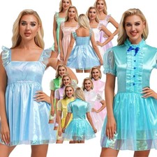 Women's Glitter Ruffle Sleeve A-line Dress Layered Princess Dress Clubwear