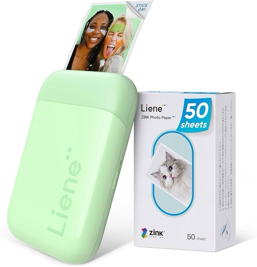 Liene 2x3 Mini Portable Instant Photo Printer Bundle with 50 Sheets
