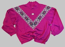 Women  s Vintage  American Sportif  Floral Pullover Mock Neck Sweatshirt