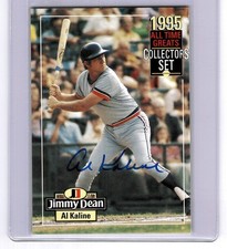 1995 Jimmy Dean Al Kaline All Time Greats On Card In Person Auto w/ COA