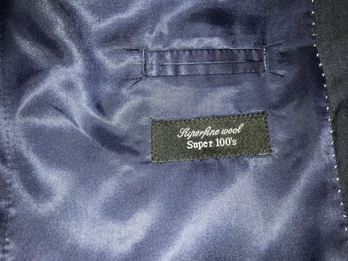 DKNY - Slim Fit 3 Piece Plain BLUE WOOL SUIT - 40 Reg - W34 L30 - GORGEOUS - Picture 12 of 15
