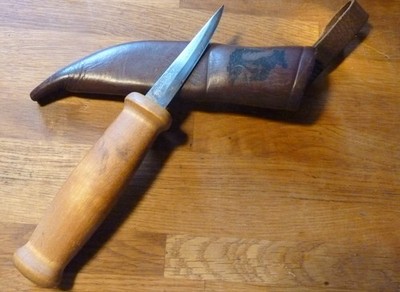 Seltenes Schmales Mora Messer Morakniv Lederscheide Jagdmesser Schweden