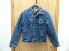 VINTAGE LEVIS JEAN JACKET MADE IN THE USA HARD TO FIND SADDLE BLANKET LINING