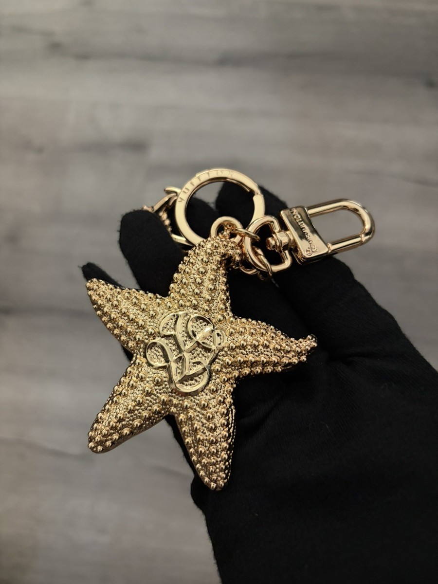 LOUIS VUITTON Gold Starfish Key Ring Bag Charm | eBay