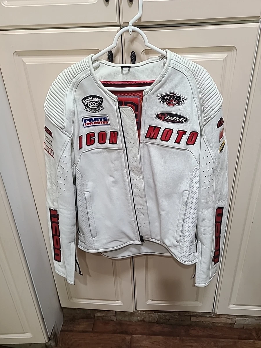 White Leather Motorcycle Jackets for sale | eBay