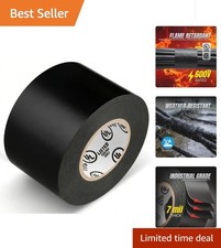 Industrial Grade Waterproof Black Electrical Tape - 2in x 66ft, / Listed