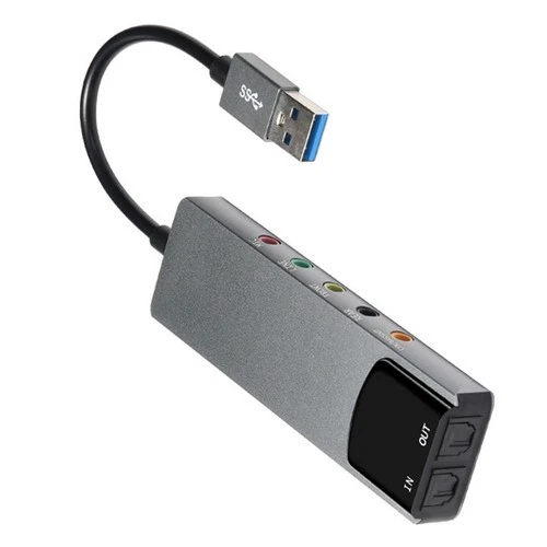 USB Sound Card 5.1 Channel External Multi-Function Audio Card SPDIF Optical