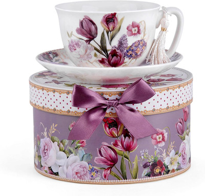 Bone China Tea/Coffee Cup and Saucer in Gift Box Fine Bone China Coffee Cup with