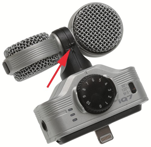 Zoom iQ7 drehbares Mittelseite iPhone iPad Stereo Mikrofon Lightning für iOS Mikrofon - Bild 2 von 6