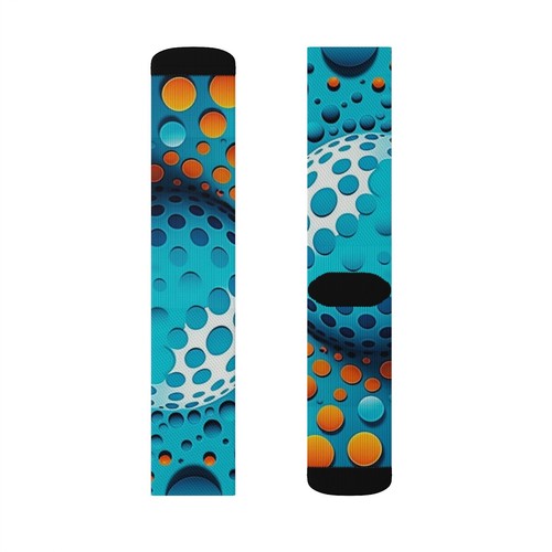 All Over Print Adult Socks Psychedelic Polka Dots Colorful Fun Funky - Picture 5 of 9