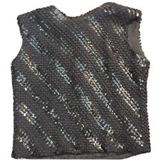 Vintage 50 60s Sequin  Diaganal Design Blouse fashioned by Gregory m-L vtg