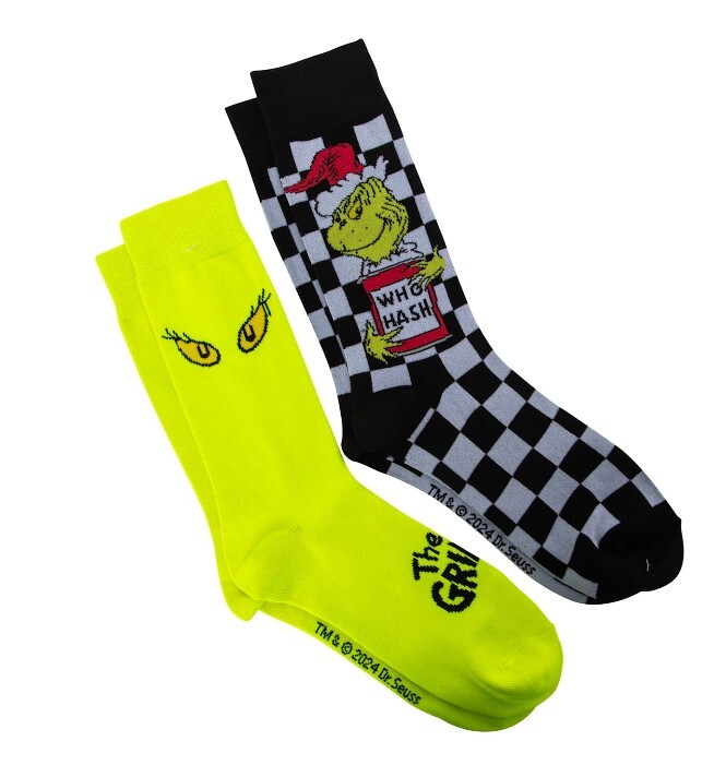 Dr. Seuss™ The Grinch Mens Crew Socks 2-Pack