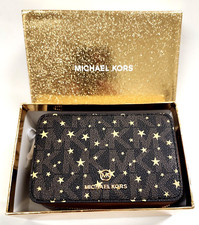 NEW MICHAEL KORS JET SET CHARM GOLD,BROWN MULTI STARS, SMALL JEWLERY CASE +BOX