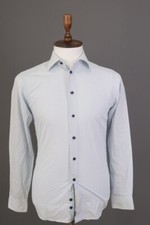 Eton Slim Fit Blue Printed Long Sleeve Button Down Shirt Size 38 / 15