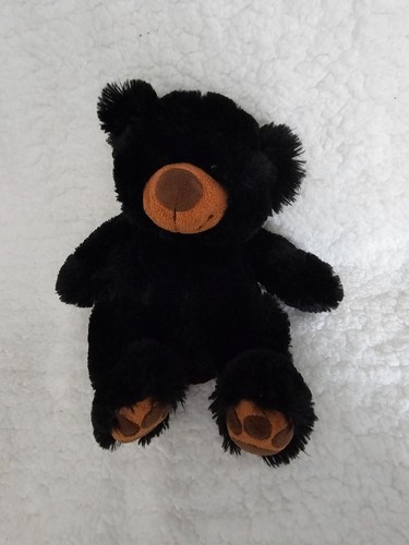 2010 Wishpets Teddybär schwarz & braun süße Füße Stofftier Plüschtier so weich 8,5 Zoll