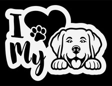 I Heart My Labrador Retriever Vinyl Decal Car Truck Window Wall Tablet Laptop