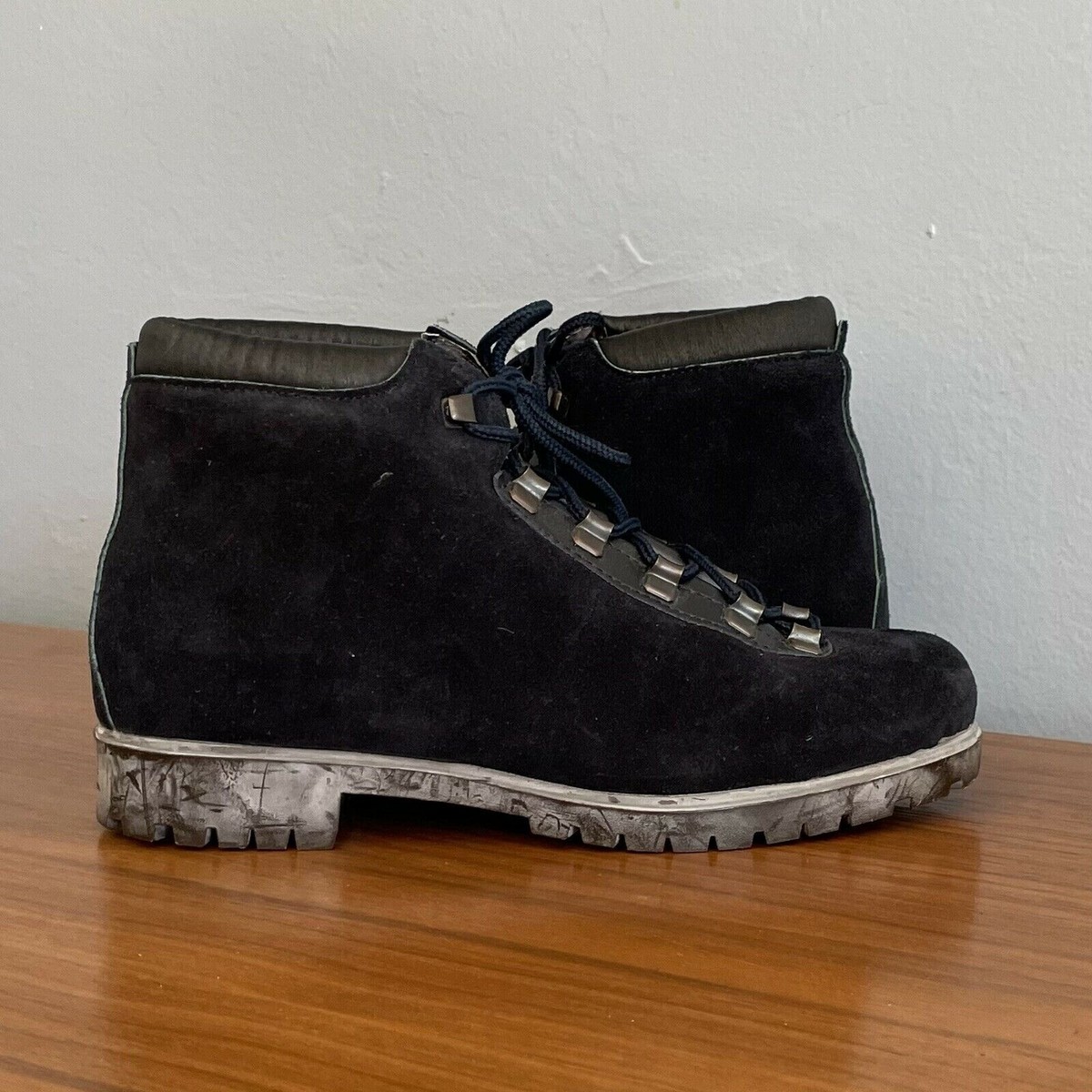 Vintage Dunham Tyrolean Suede Leather Boots Made In Italy 