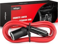Nilight Cigarette Lighter Extension Cord Cable Heavy Duty 6ft 12V/24V Car
