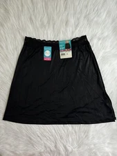Radiant By Vanity Fair Black Stretch Waist Half Slip Layering Women Size Small
