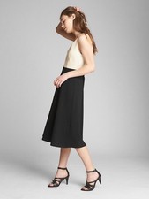 NWT Gap Fit and Flare Midi Tank Dress in Ponte  black colorblock SZ 18  #180613