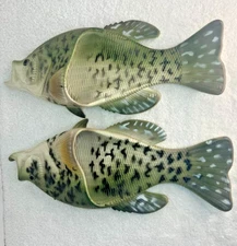 River's Edge Products Crappie Fish Slippers Mens 10 / 10.5 Leave Fish Prints...